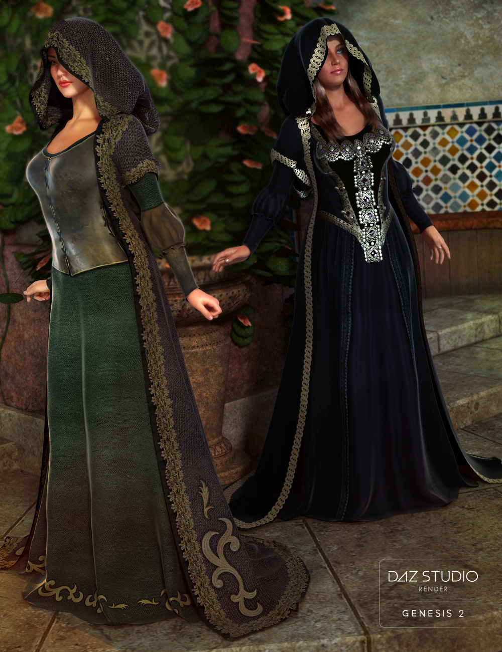 Medieval Princess Gown Textures by: DarkStarBurning, 3D Models by Daz 3D