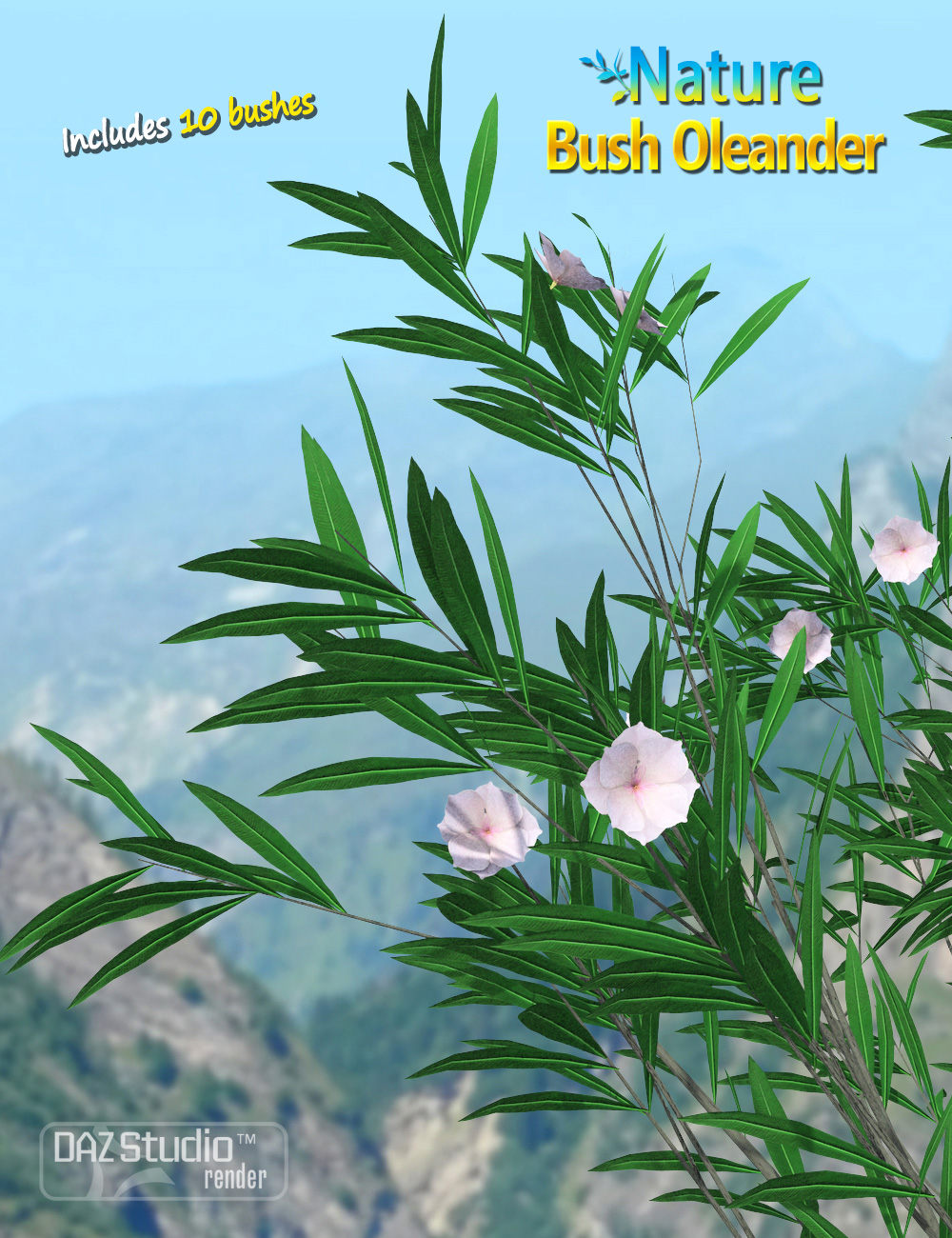 Nature - Bush Oleander by: Andrey Pestryakov, 3D Models by Daz 3D