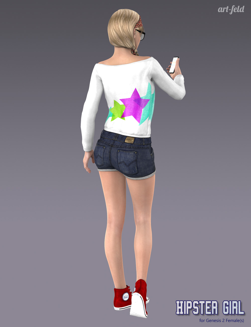 Hipster Girl for Genesis 2 Female(s) by: art-feld, 3D Models by Daz 3D