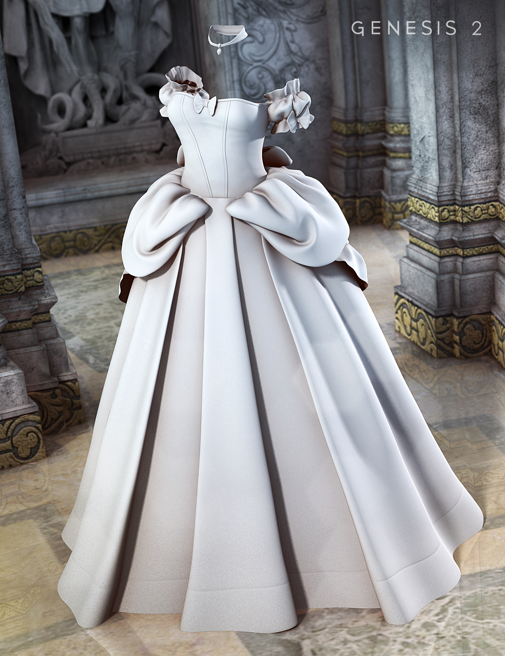 Cinderella Ball Gown for Genesis 2 Female(s) by: Barbara BrundonSarsa, 3D Models by Daz 3D