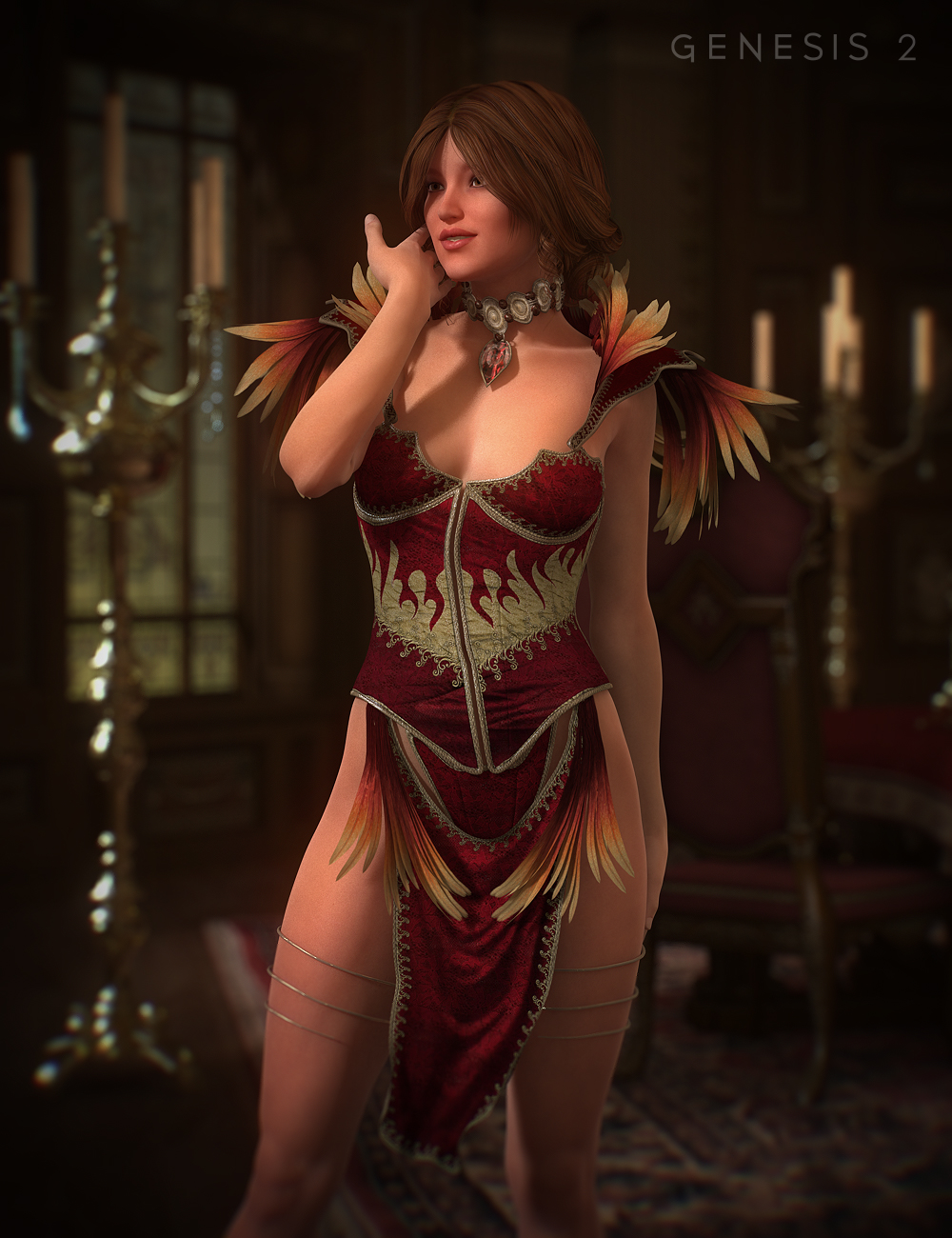 Feathered Phoenix for Genesis 2 Female(s) by: Barbara BrundonSarsa, 3D Models by Daz 3D