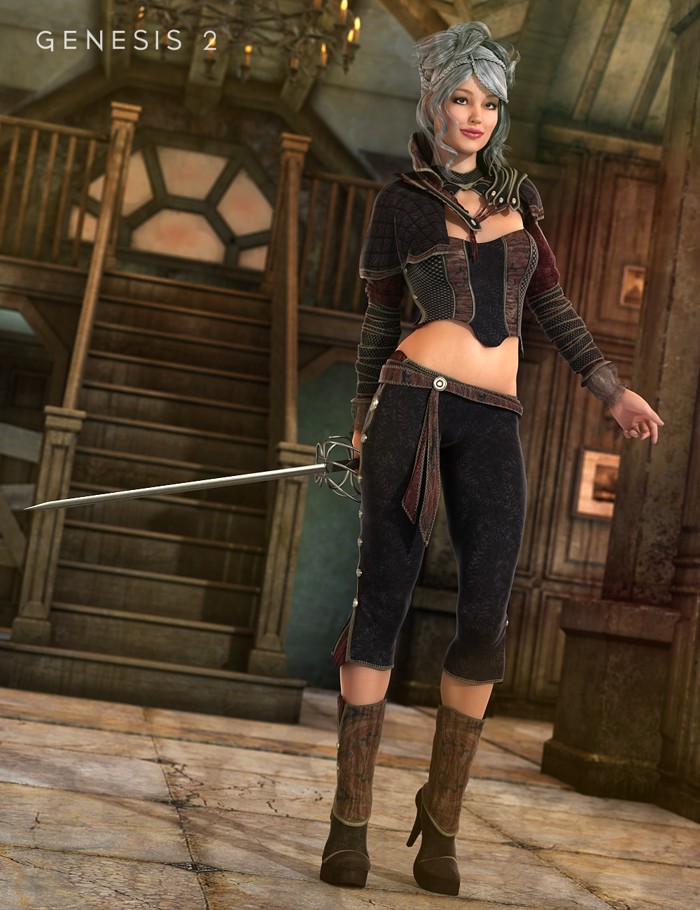 Sword Dancer for Genesis 2 Female(s) by: Barbara BrundonSarsa, 3D Models by Daz 3D