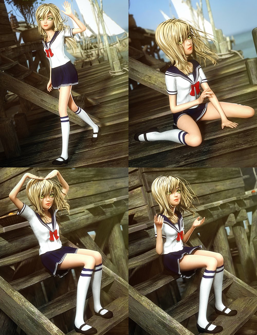 Keiko 6 Basic Poses by: blondie9999, 3D Models by Daz 3D