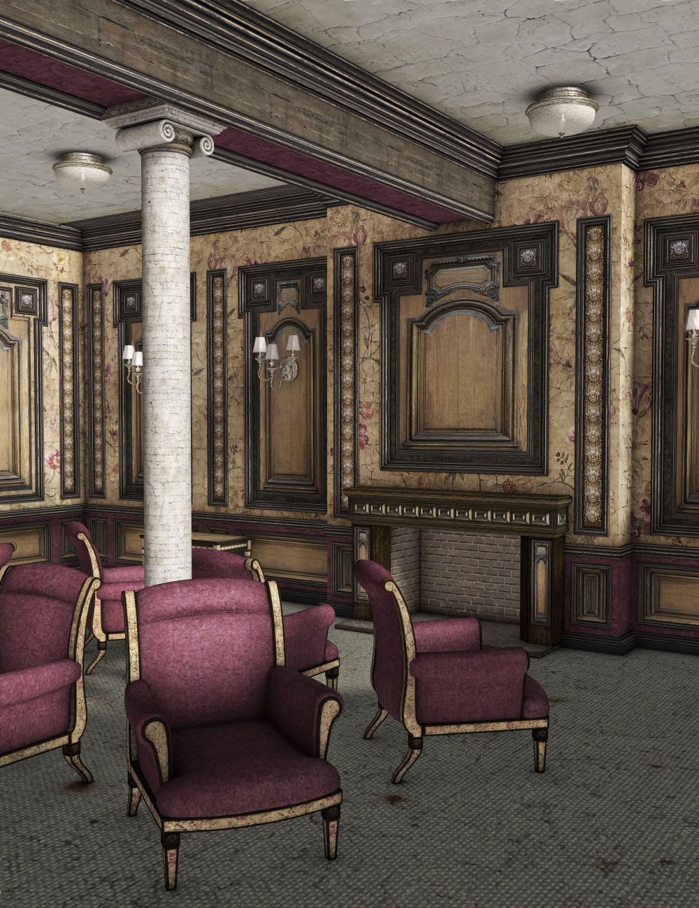 Shabby Reading Room by: Sarsa, 3D Models by Daz 3D