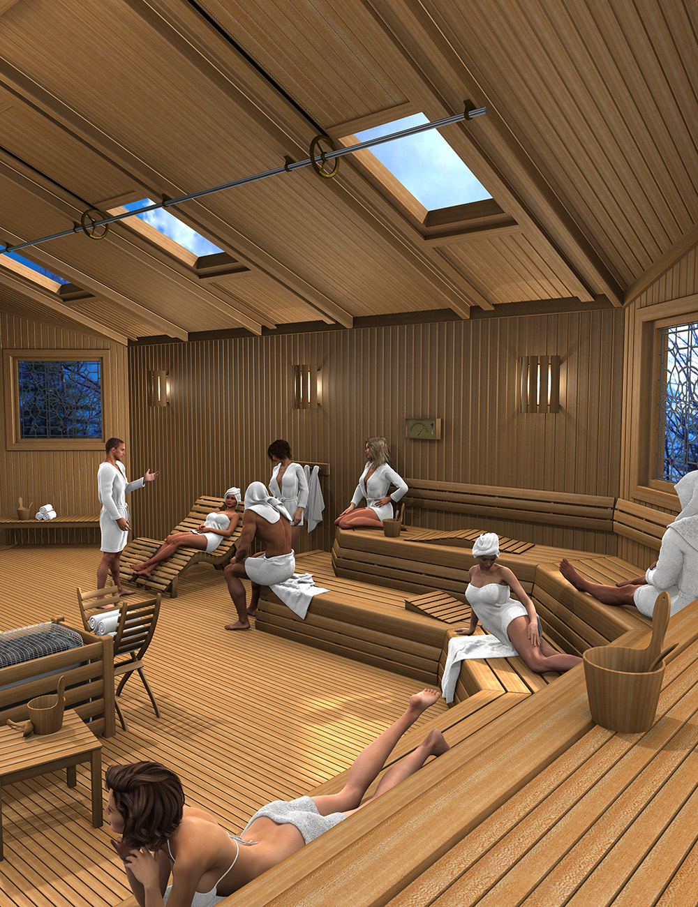 Spa Sauna by: Dumor3D, 3D Models by Daz 3D