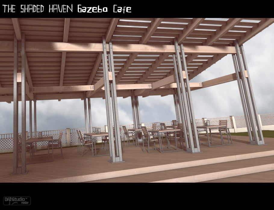 Shaded Haven Gazebo Cafe by: ForbiddenWhispersFWDesign, 3D Models by Daz 3D