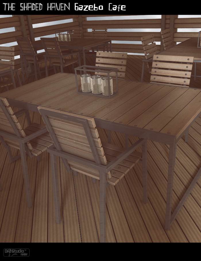 Shaded Haven Gazebo Cafe by: ForbiddenWhispersFWDesign, 3D Models by Daz 3D
