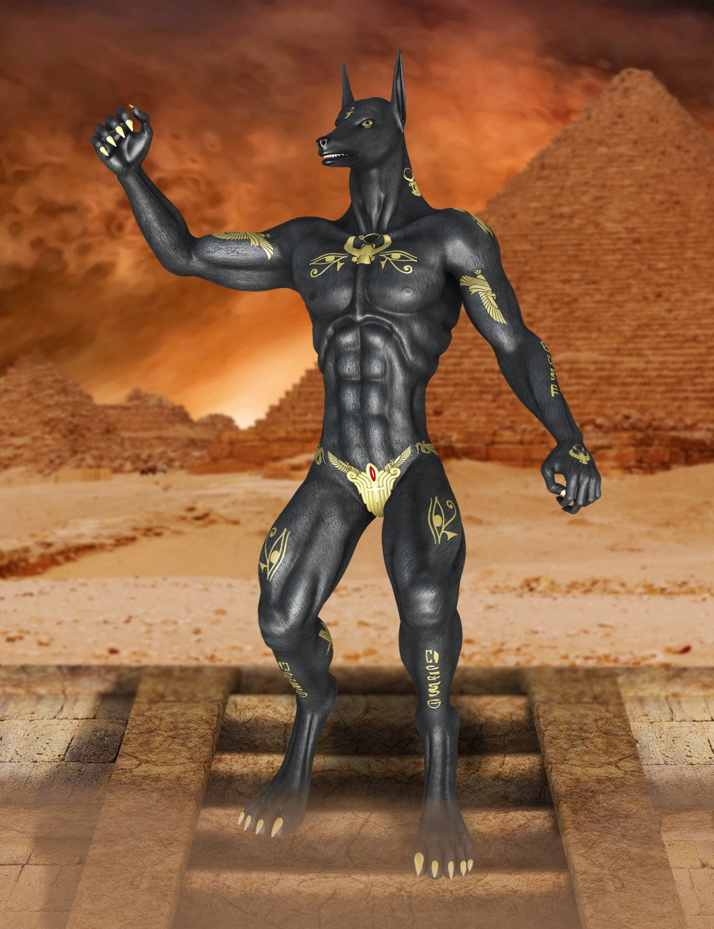 Genesis 2 Male Anubis by: midnight_stories, 3D Models by Daz 3D