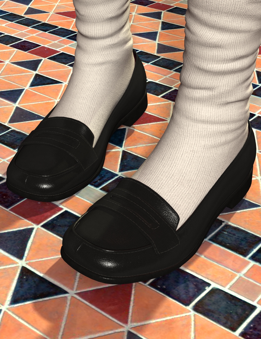 School Loafers for Genesis 2, Genesis 3 and Genesis 8 Female(s) by: Dogz, 3D Models by Daz 3D
