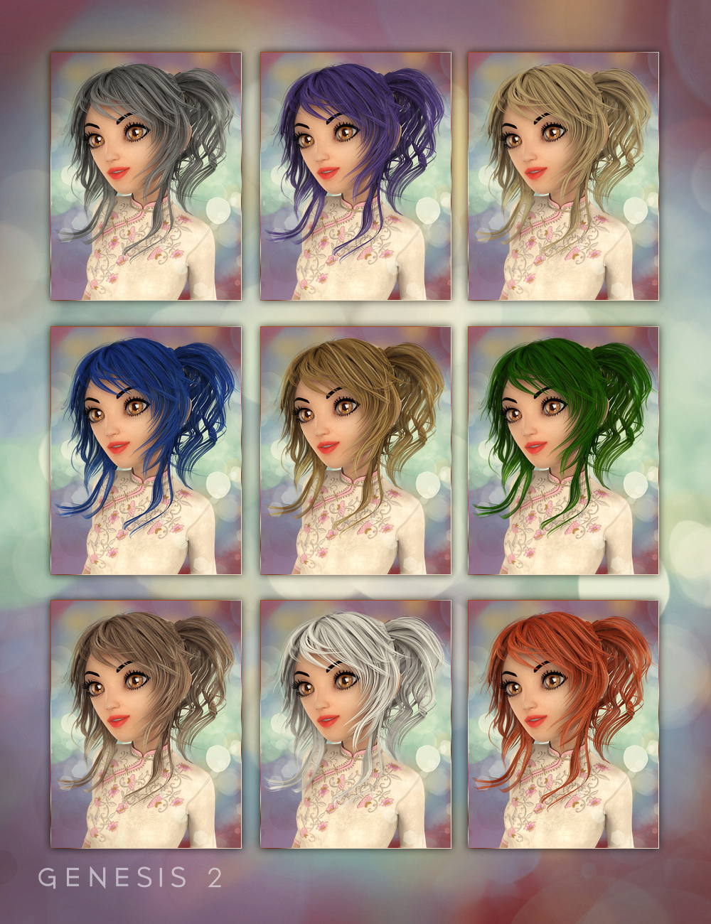 Jazmin Hair for Genesis 2 Female(s) by: goldtassel, 3D Models by Daz 3D