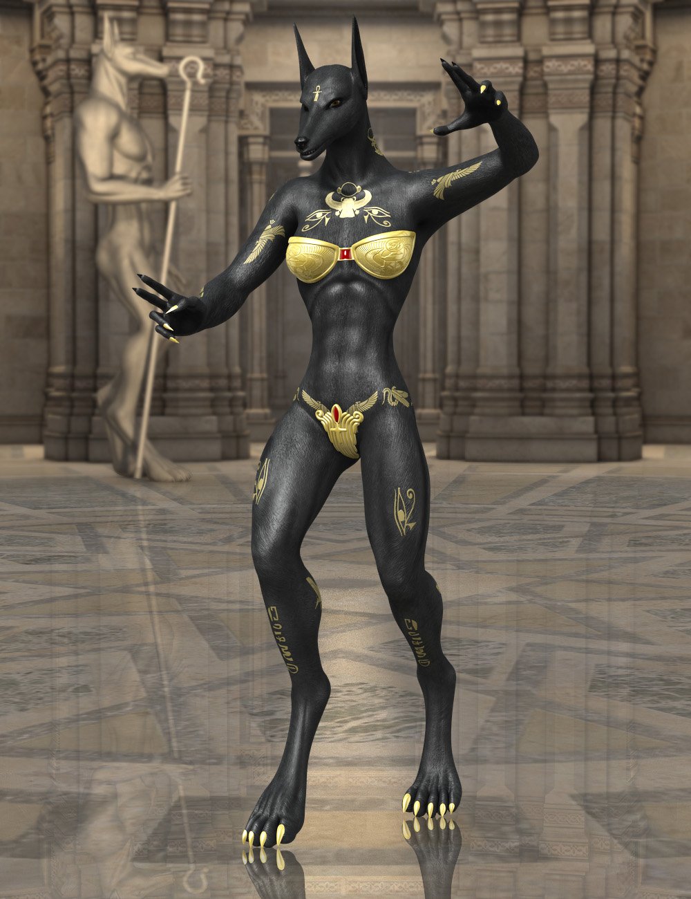 Genesis 2 Female Anubis by: midnight_stories, 3D Models by Daz 3D