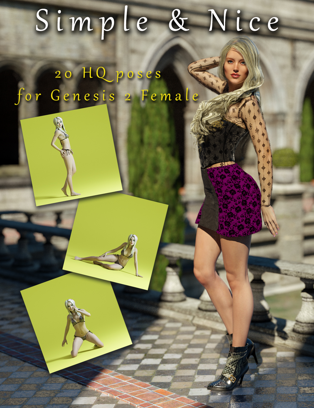 Simple & Nice Poses for Genesis 2 Female(s) by: Slide3D, 3D Models by Daz 3D