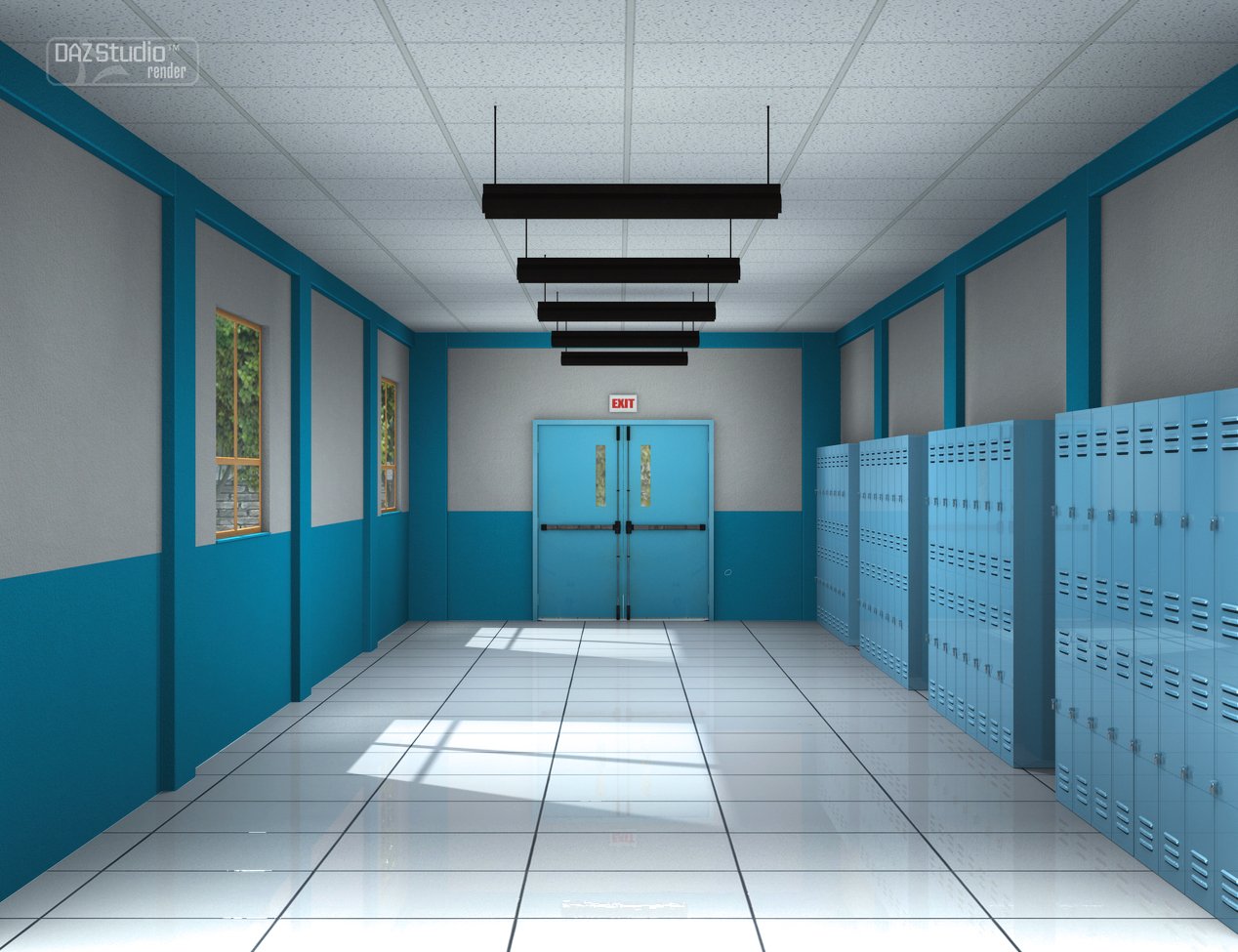 School Hallway by: , 3D Models by Daz 3D