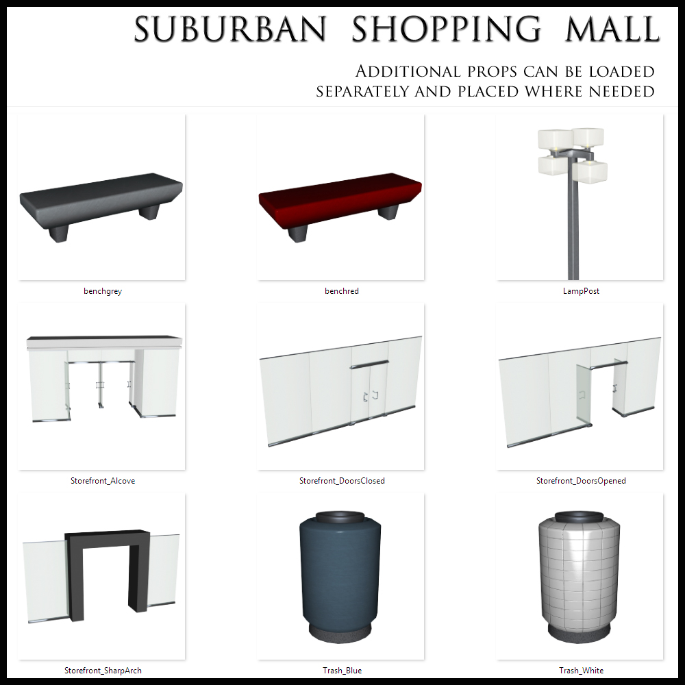Suburban Shopping Mall by: FirstBastion, 3D Models by Daz 3D