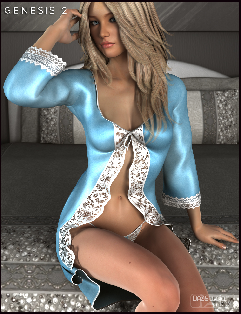 Flirty Nightwear for Genesis 2 Female(s) by: Nikisatez, 3D Models by Daz 3D