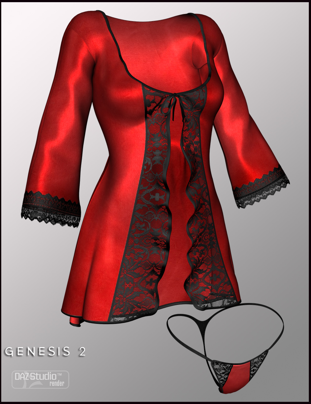 Flirty Nightwear for Genesis 2 Female(s) by: Nikisatez, 3D Models by Daz 3D