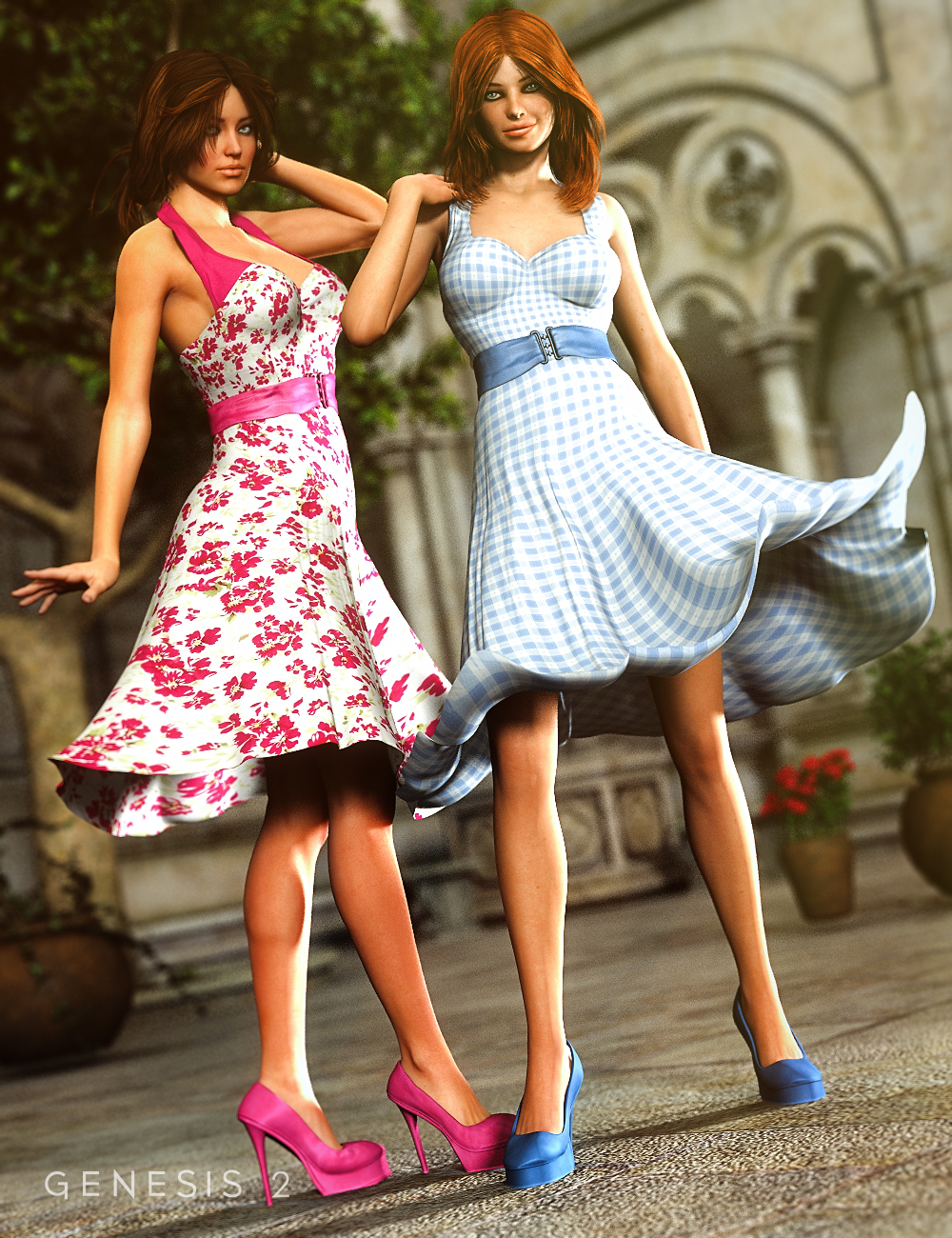 Textures for 50's Glam Dress by: OziChick, 3D Models by Daz 3D