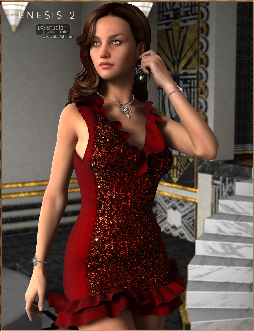 Cocktail Hour Dress for Genesis 2 Female(s) by: Nikisatez, 3D Models by Daz 3D