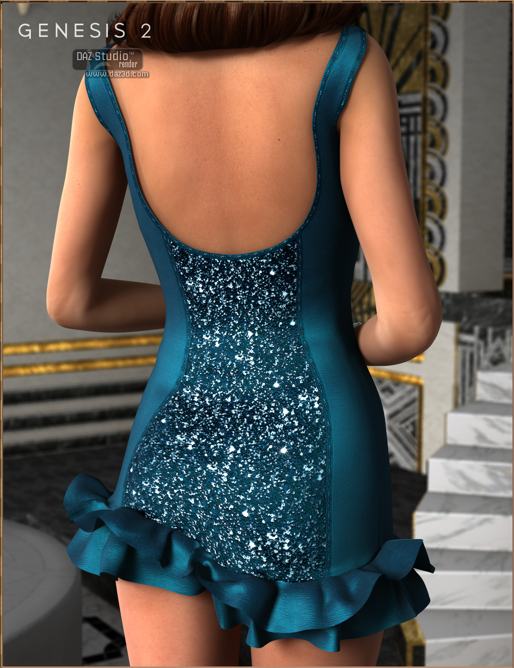 Cocktail Hour Dress for Genesis 2 Female(s) by: Nikisatez, 3D Models by Daz 3D
