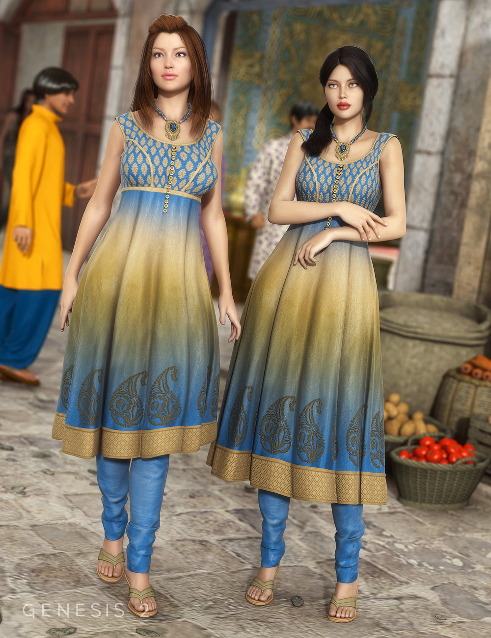 Chandrani Outfit for Genesis 2 Female(s) by: DarkStarBurningMada, 3D Models by Daz 3D