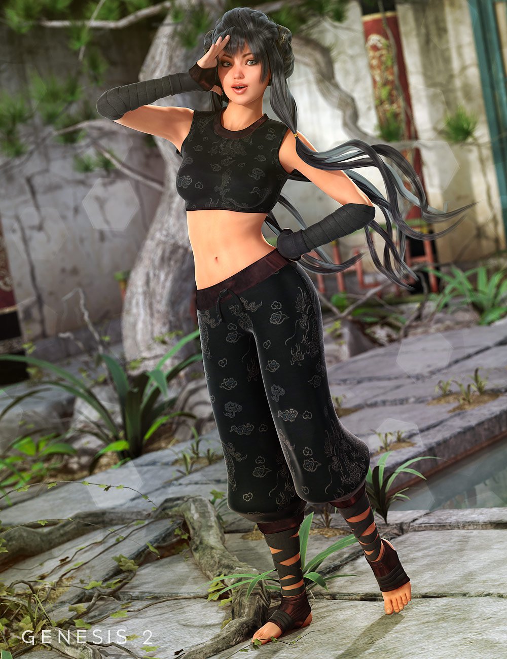 Ninja Keiko for Genesis 2 Female(s) by: 4blueyes, 3D Models by Daz 3D