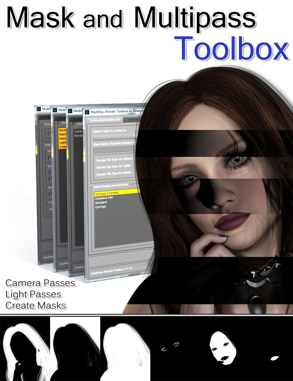 Mask and Multipass Toolbox by: DraagonStorm, 3D Models by Daz 3D