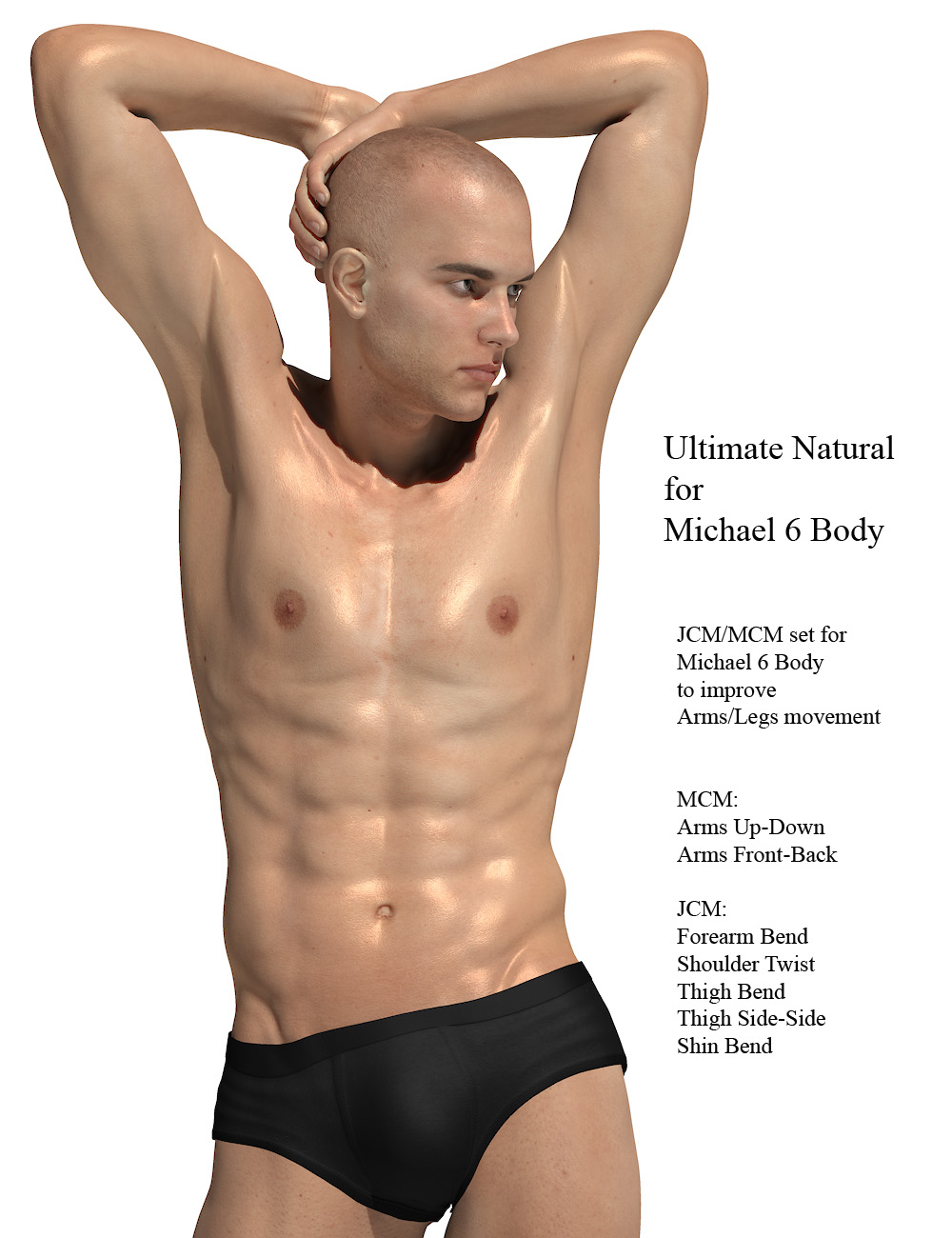 Ultimate Natural for Michael 6 Body by: K.H. Image Studio, 3D Models by Daz 3D
