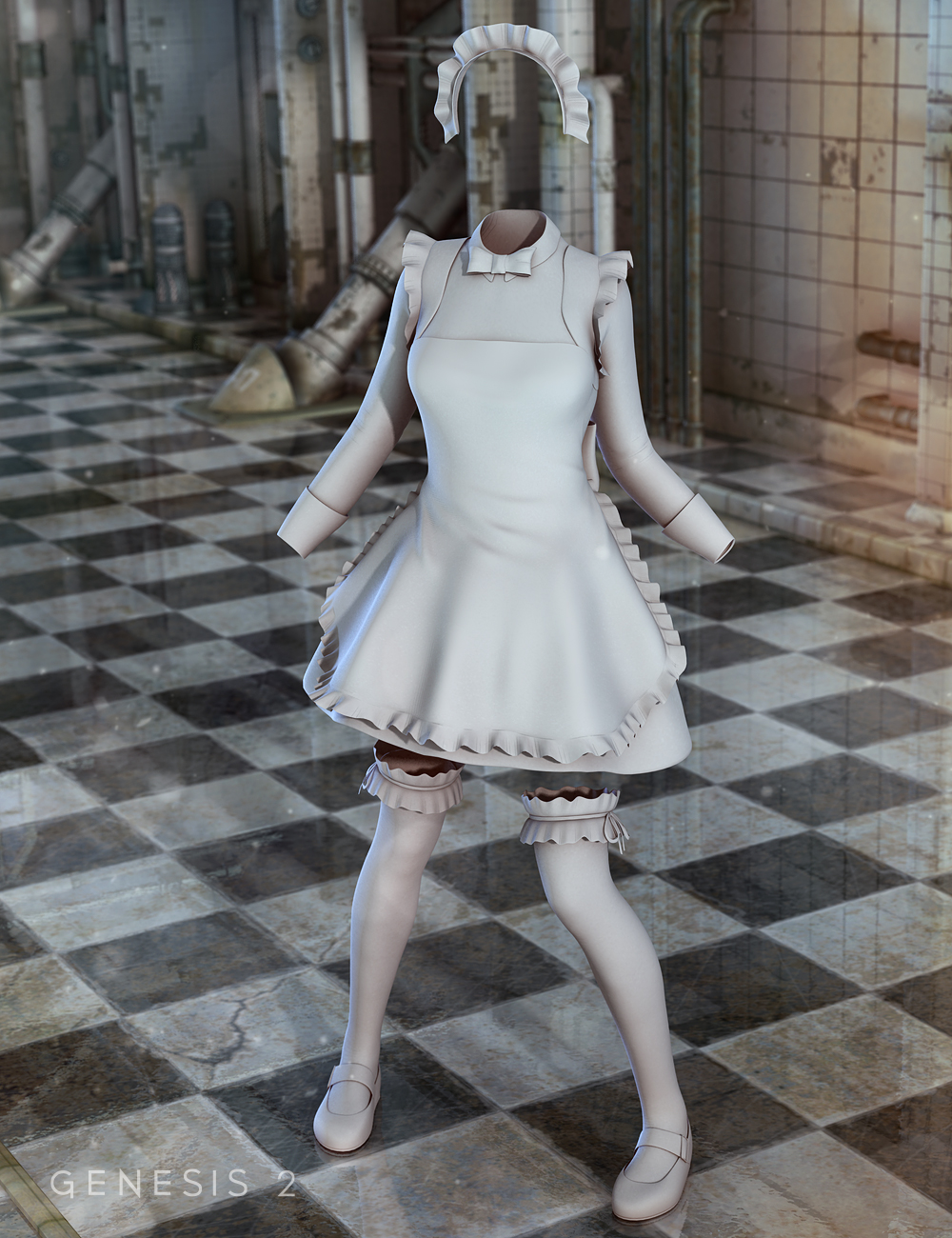 The Maid Outfit for Genesis 2 Female(s) by: NikisatezSarsa, 3D Models by Daz 3D