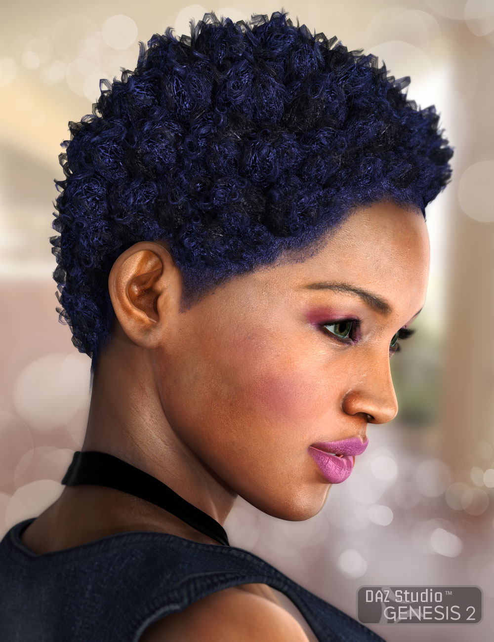 Omri Hair for Genesis 2 Female(s) by: AprilYSH, 3D Models by Daz 3D