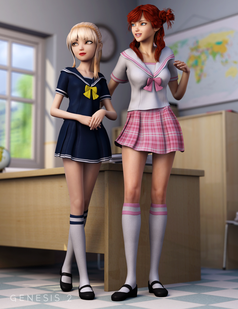 School Girl Textures Daz 3D