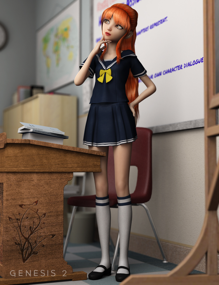 School Girl Textures by: Sarsa, 3D Models by Daz 3D