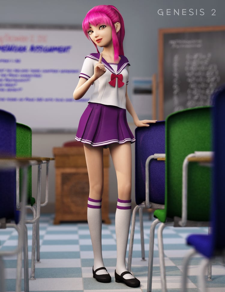 School Girl Textures by: Sarsa, 3D Models by Daz 3D