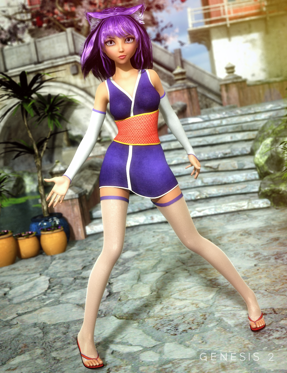 Shinobi Shozoku for Genesis 2 Female(s) by: SarsaXena, 3D Models by Daz 3D