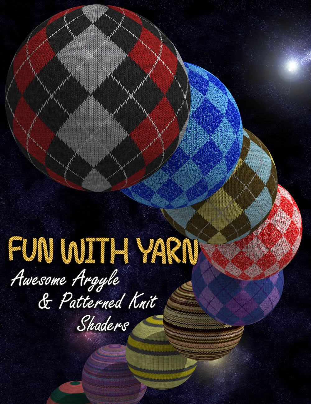 Fun With Yarn - Awesome Argyle and Patterned Knit Shaders by: Denki Gaka, 3D Models by Daz 3D