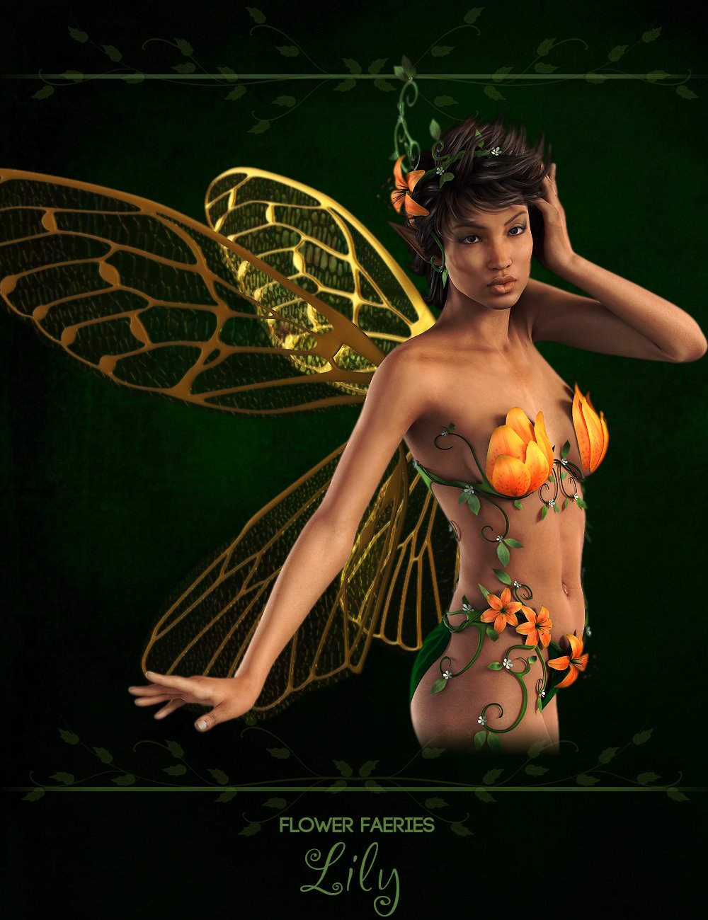 Flower Faeries for Genesis 2 Female(s) - Lily Fae by: Ryverthorn, 3D Models by Daz 3D