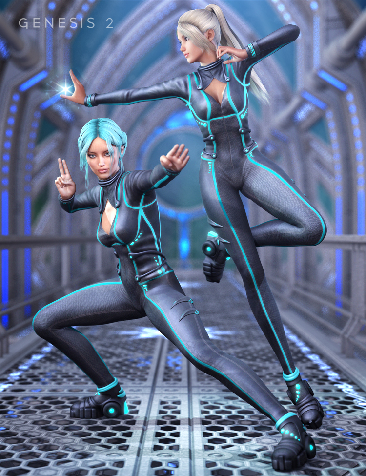 Manga-Anime Battlesuit for Genesis 2 Female(s) and Genesis 3 Female(s) by: ArienMada, 3D Models by Daz 3D