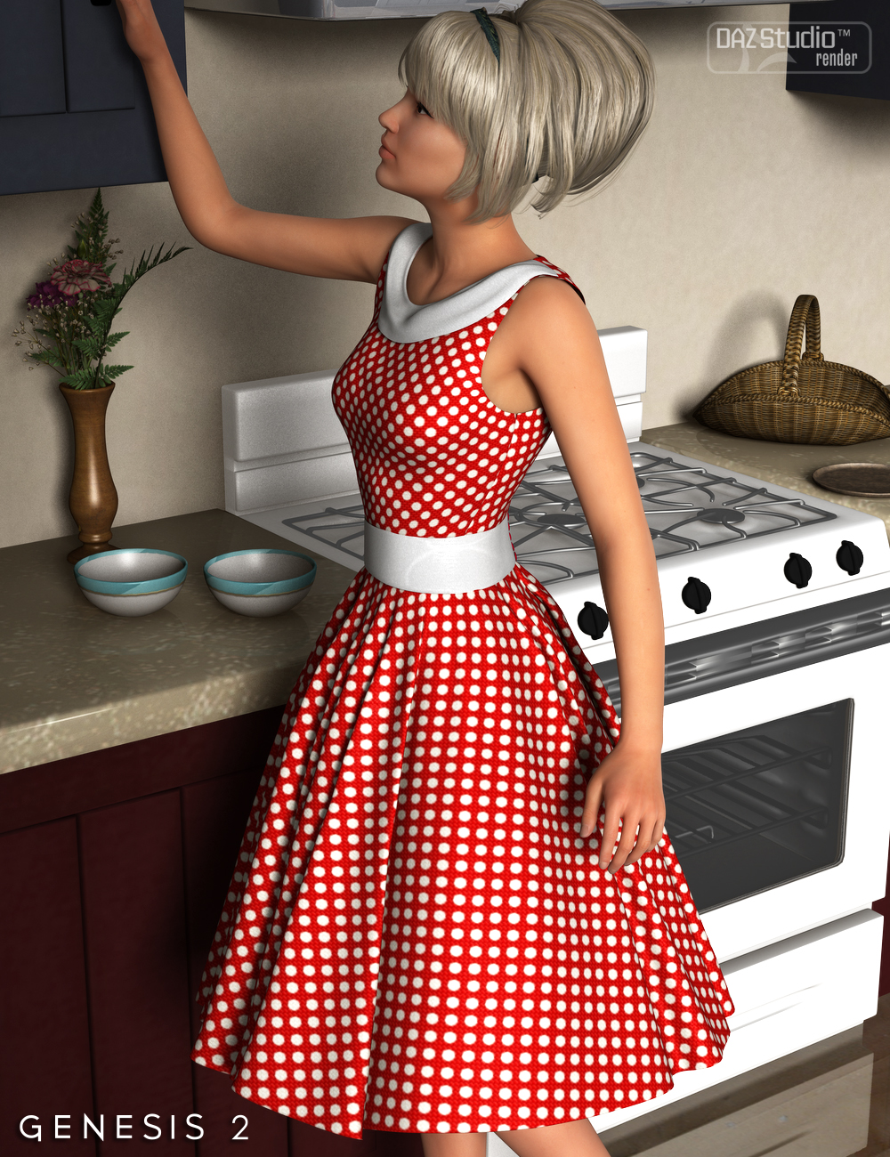 Take Me Back Dress for Genesis 2 Female(s) by: Nikisatez, 3D Models by Daz 3D