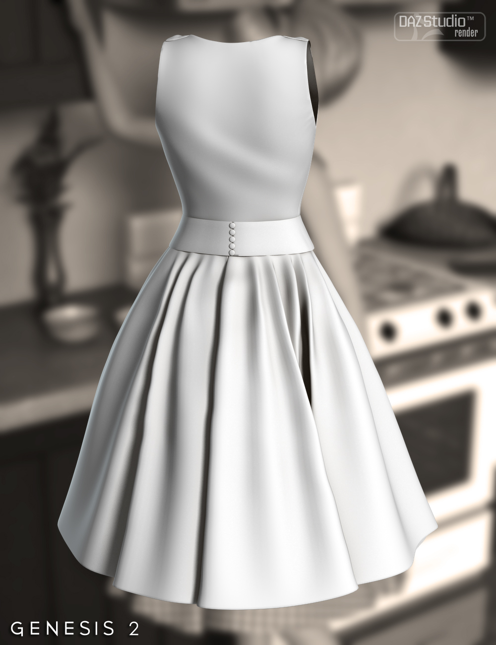 Take Me Back Dress for Genesis 2 Female(s) by: Nikisatez, 3D Models by Daz 3D