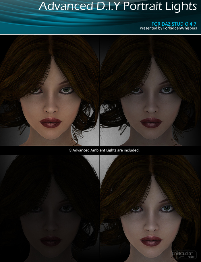 Advanced D.I.Y Portrait Lights for DS4 Advanced D.I.Y Portrait Lights for DS4 by: ForbiddenWhispers, 3D Models by Daz 3D