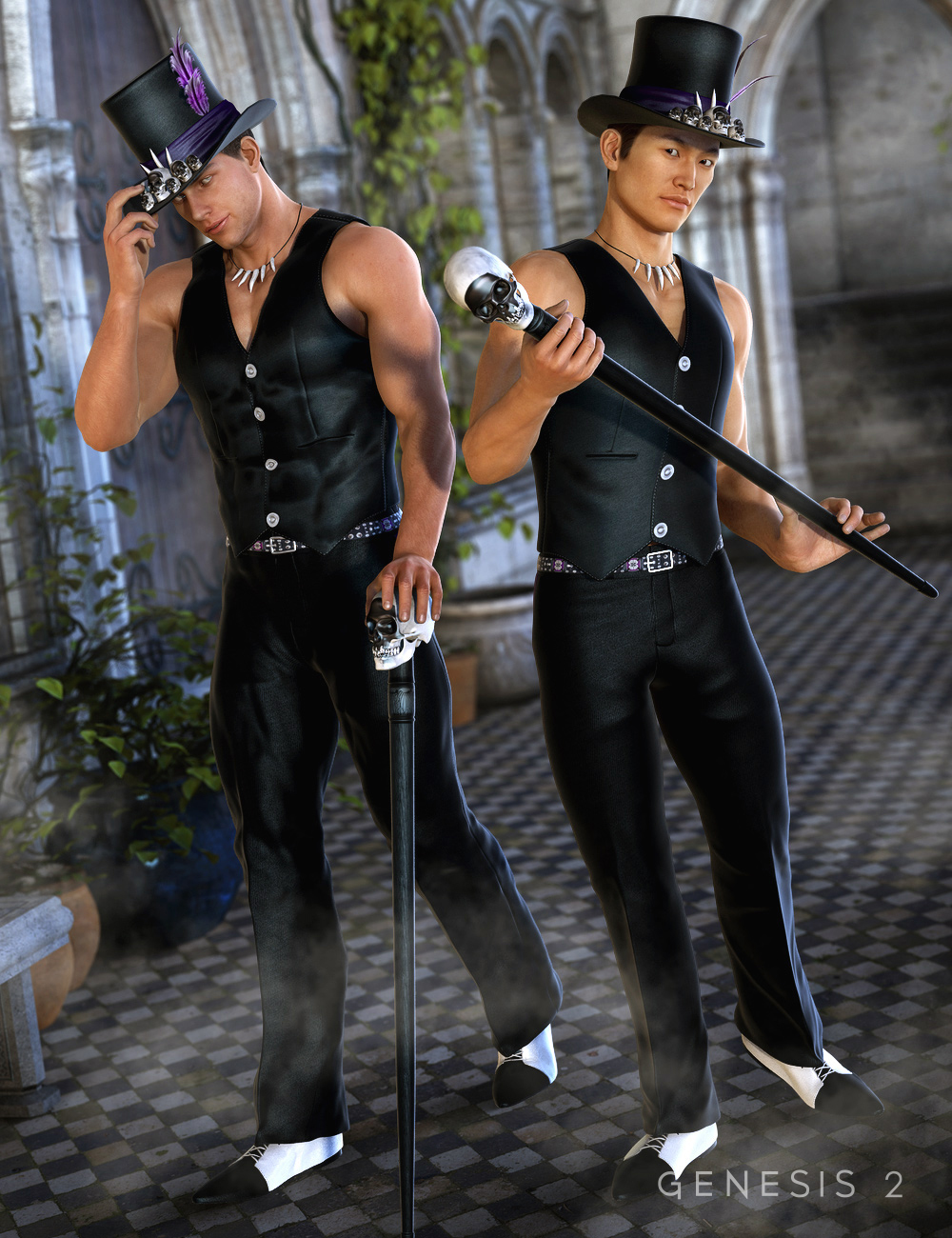 Shadow Man Outfit for Genesis 2 Male(s) by: NikisatezShox-Design, 3D Models by Daz 3D