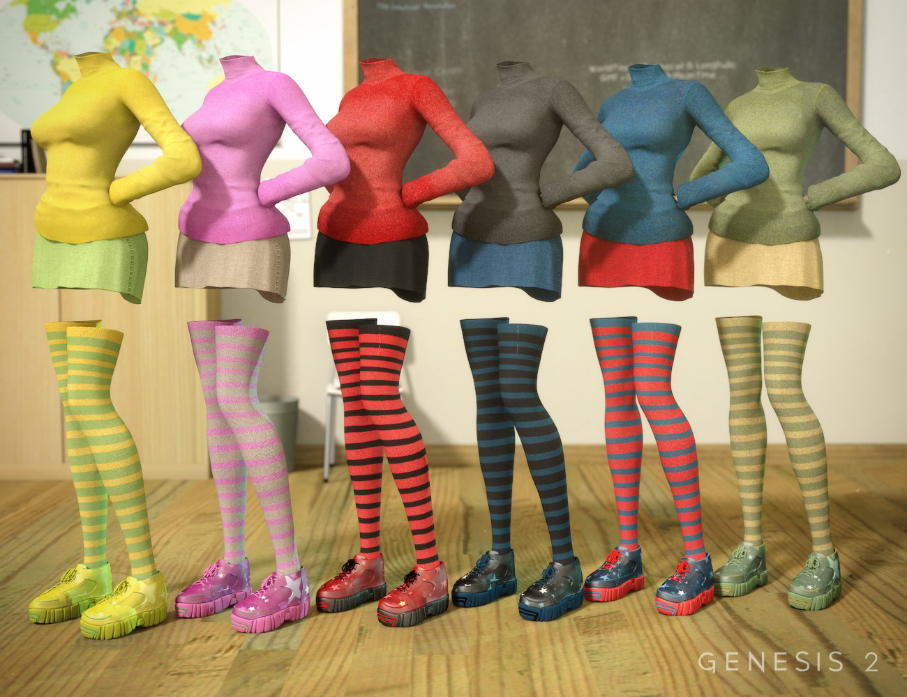 Manga Student for Genesis 2 Female(s) by: Oskarsson, 3D Models by Daz 3D