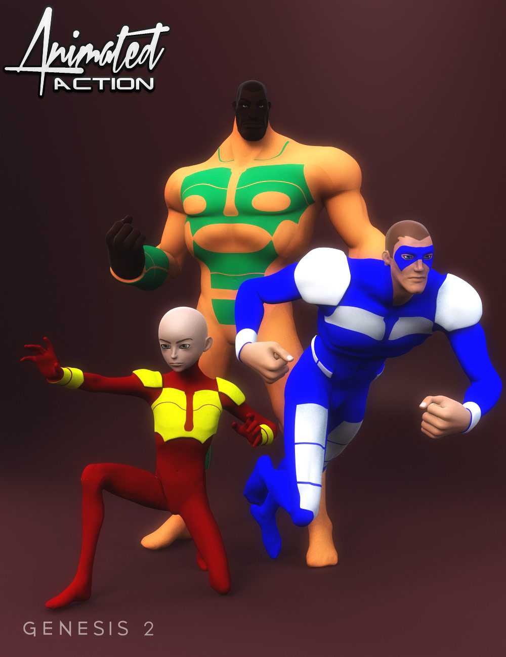Action Poses for Animated Shapes by: Muscleman, 3D Models by Daz 3D