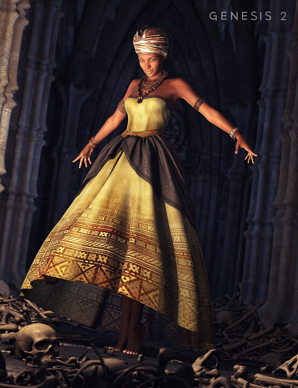 Voodoo Queen Outfit for Genesis 2 Female(s) by: NikisatezShox-Design, 3D Models by Daz 3D