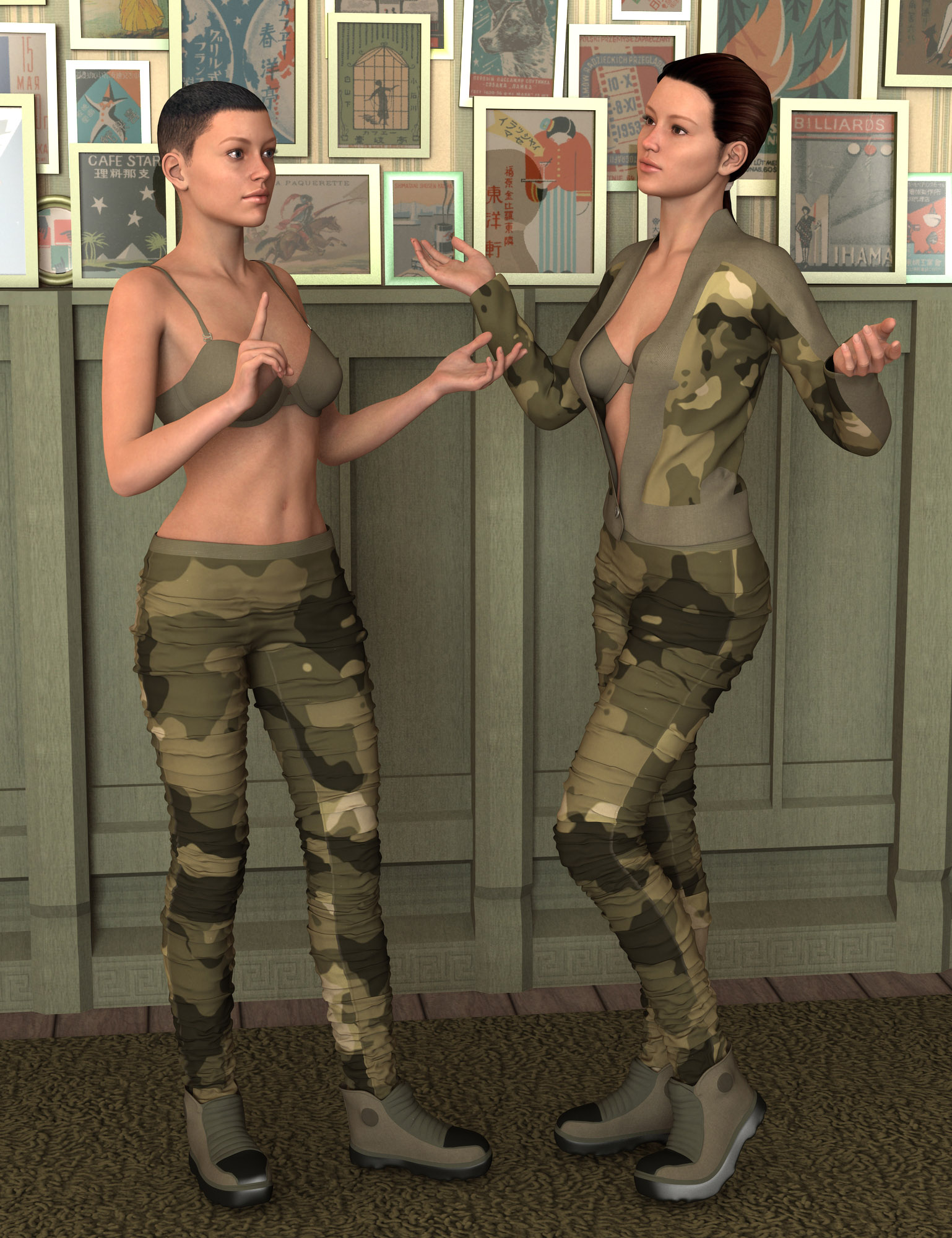 Army Brat for Genesis 2 Female(s) by: Oskarsson, 3D Models by Daz 3D