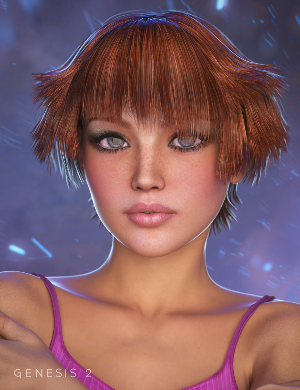 Blues Hair for Genesis and Genesis 2 Female(s) by: goldtassel, 3D Models by Daz 3D