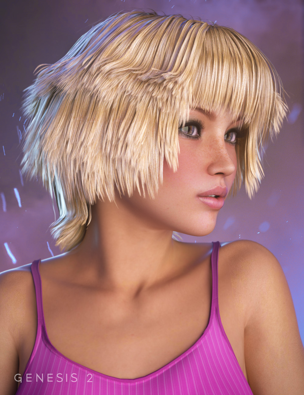 Blues Hair for Genesis and Genesis 2 Female(s) by: goldtassel, 3D Models by Daz 3D