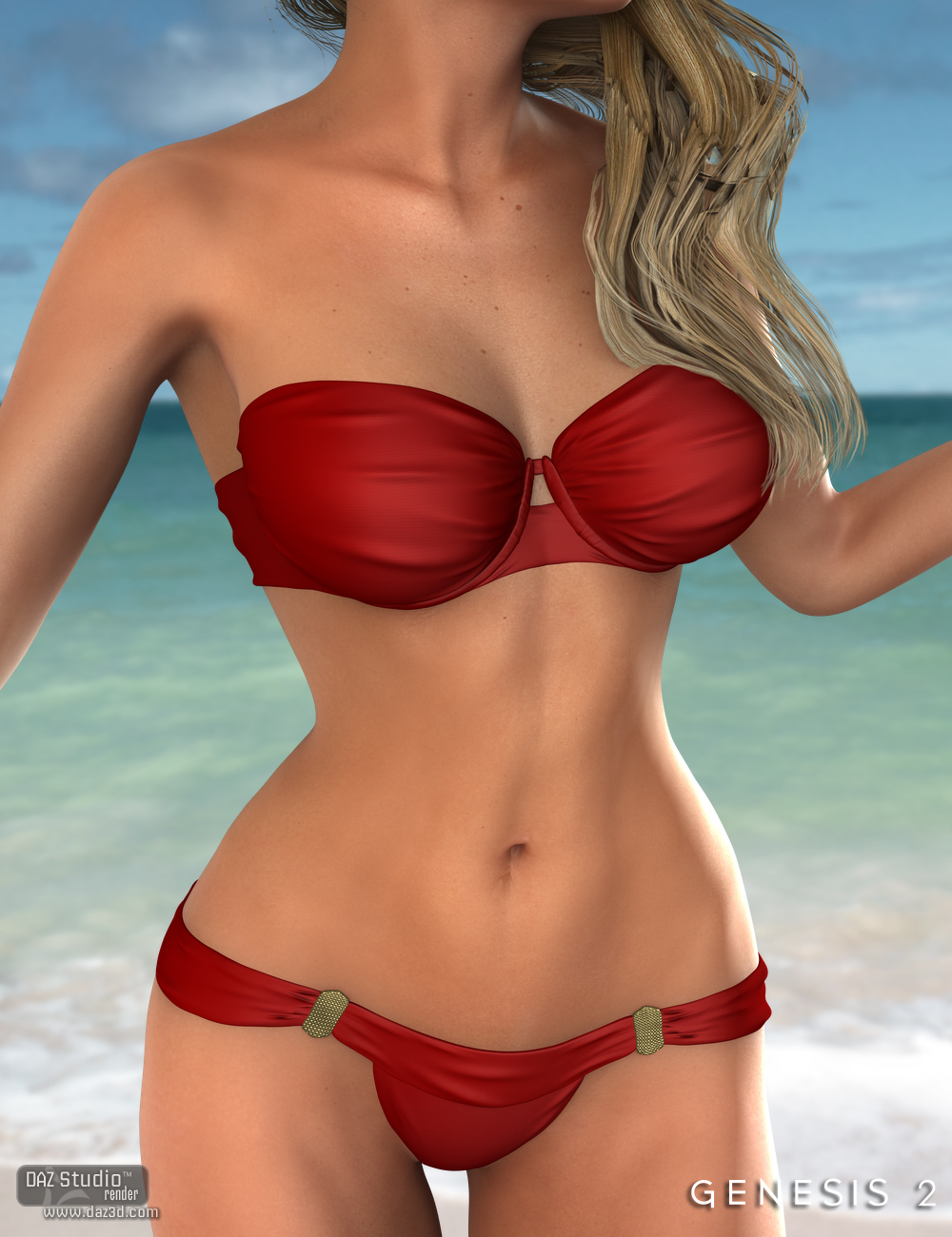 Hottie Bikini HD for Genesis 2 Female(s) by: Nikisatez, 3D Models by Daz 3D