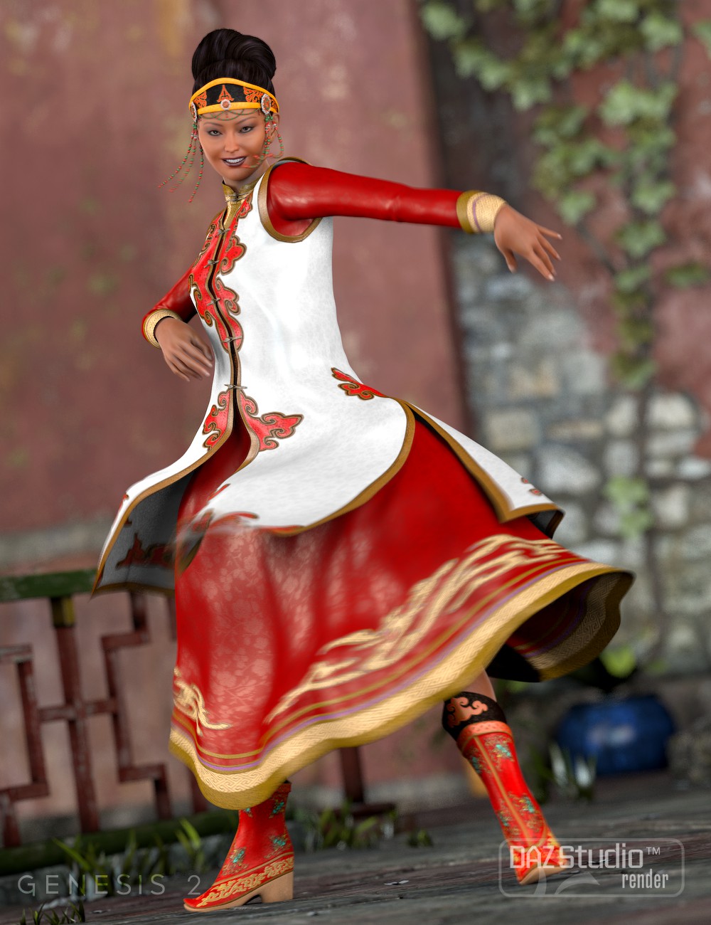 Mongolian Beauty-Clothes Expansion by: 3D-GHDesign, 3D Models by Daz 3D