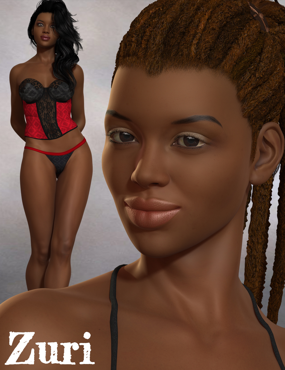 DE Zuri for Monique 6 by: Dark-Elf, 3D Models by Daz 3D