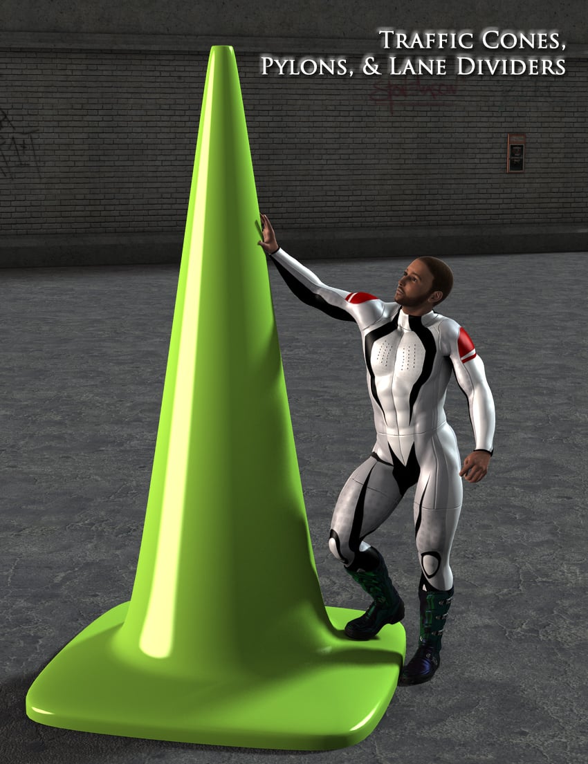 Traffic Cones, Pylons, and Lane Dividers Daz 3D